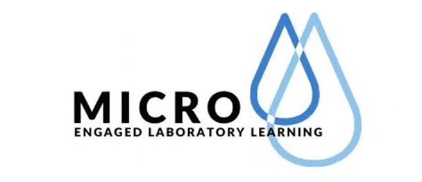 A logo that says MICRO, engaged laboratory learning