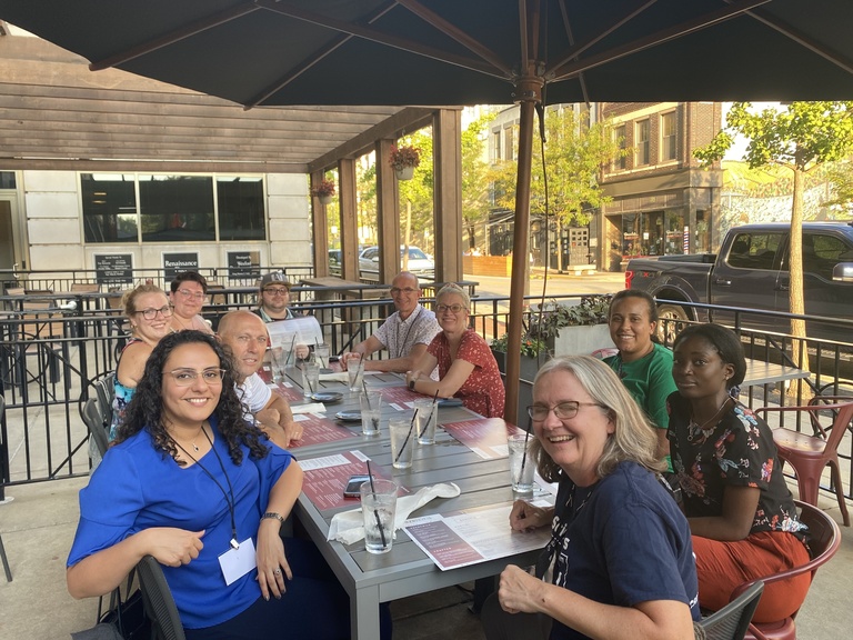 Discourse collab group at dinner at BCCE 2022