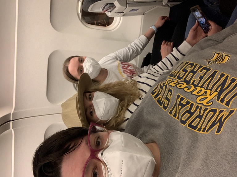 Cole group members on the plane headed for ACS Spr 2022