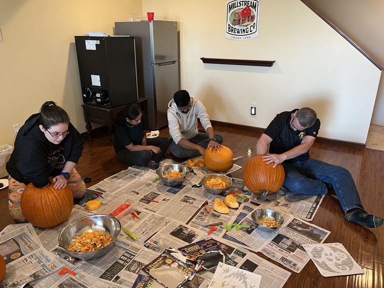 Greg Vinay and Hannah C Carving