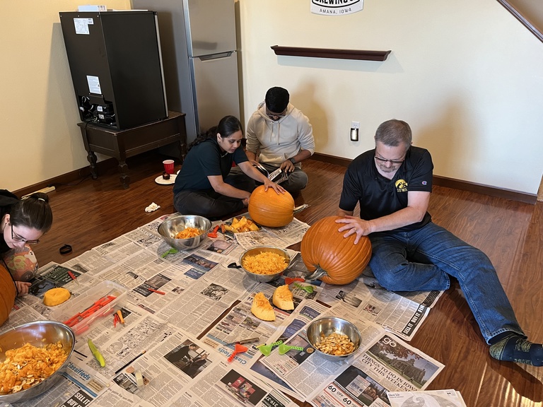 Greg and Vinay carving