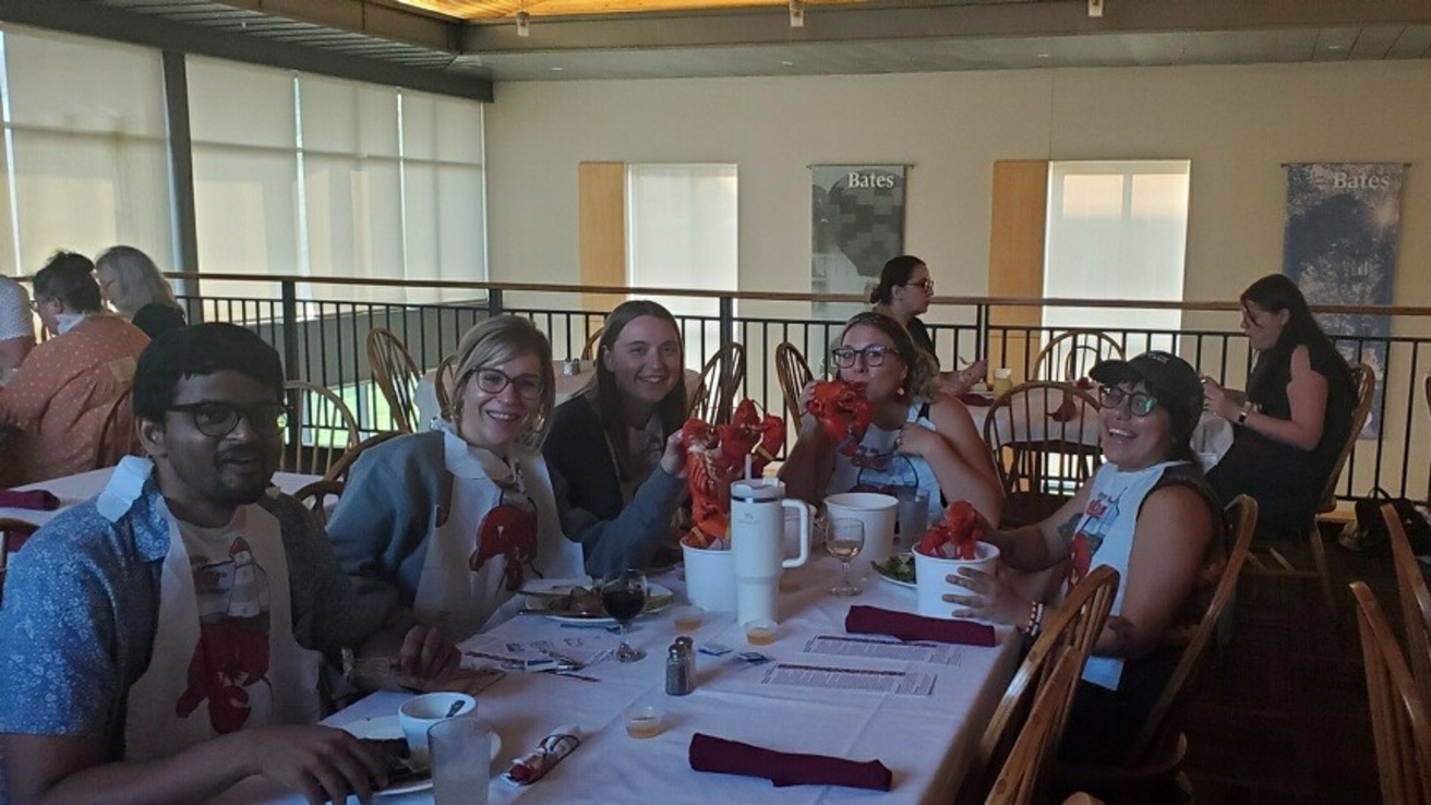 Group members at lobster dinner